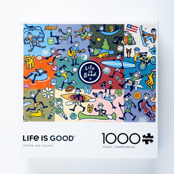 Buffalo David Bitton Other - 🧩 NEW 🧩 LIFE IS GOOD Vintage Jake Collage (1000) Piece Jigsaw Puzzle